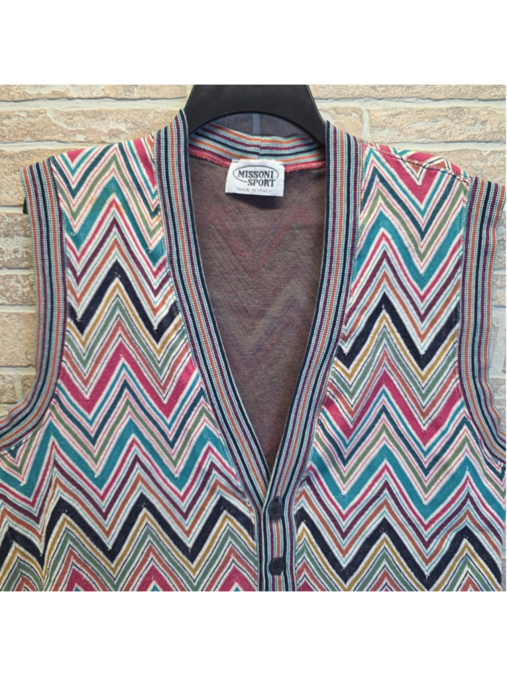 Vintage Missoni Sport Multicolor Wool Blend Sz 50 Vest Men's